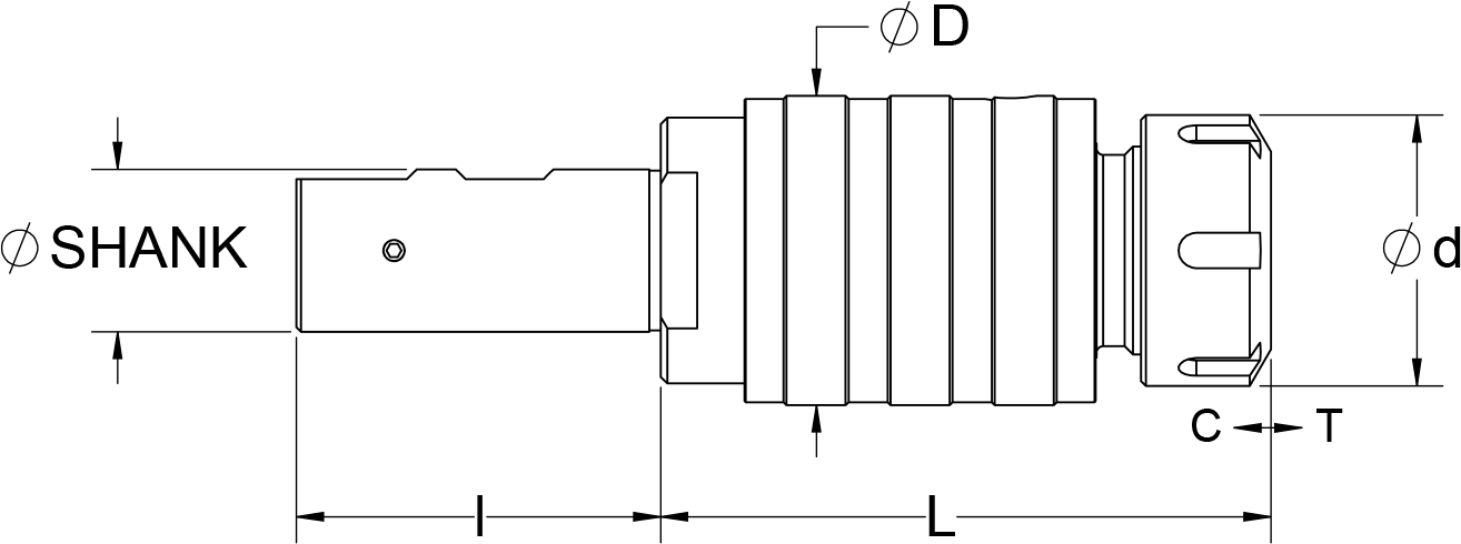 SM with Straight Shank and ER Collet