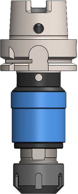 SynchroFlex® II Tap Holder with HSK Shank, ER Collet, and Internal Coolant.